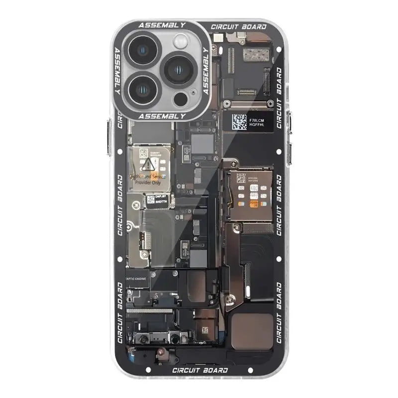 Circuit Board Pattern Phone Case for iPhone 14 15 Pro Max 11 12 Mini 13 Pro Max SE 8 7 Plus XR X XS Max Transparent Soft Cover