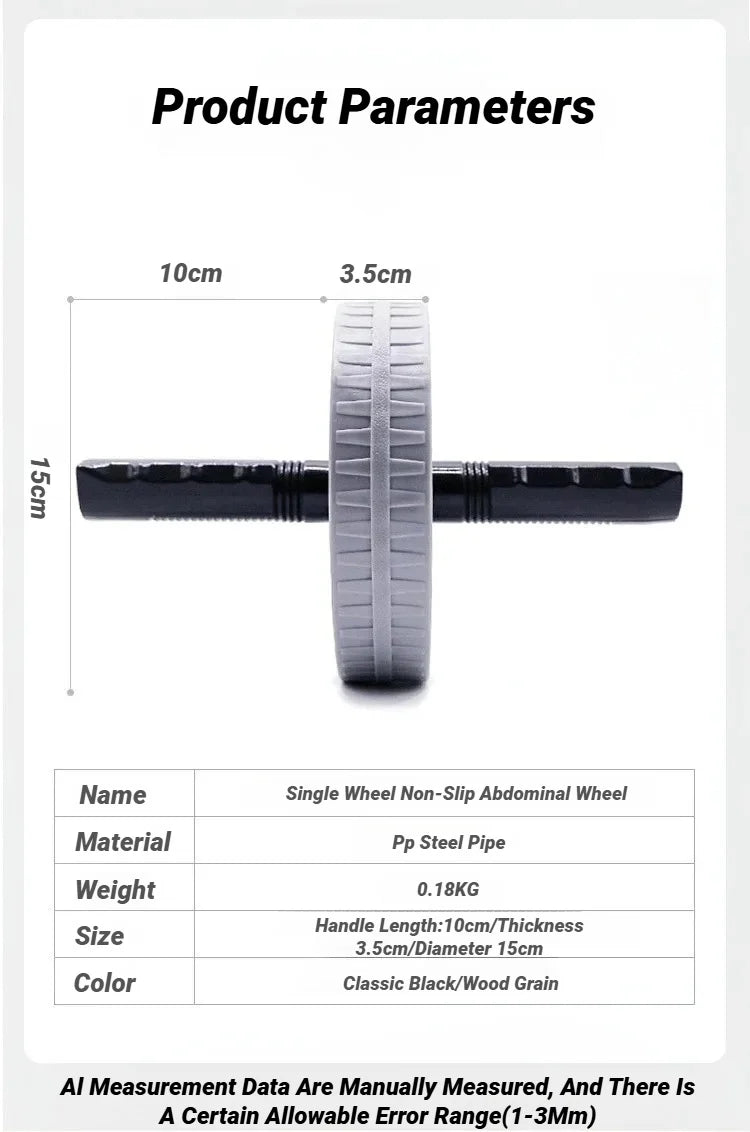 1Pcs Abdominal Wheel Strong Load Bearing Non-slip Roller Strengthen Muscle Exercise Equipment Fitness Training Home Use Silent