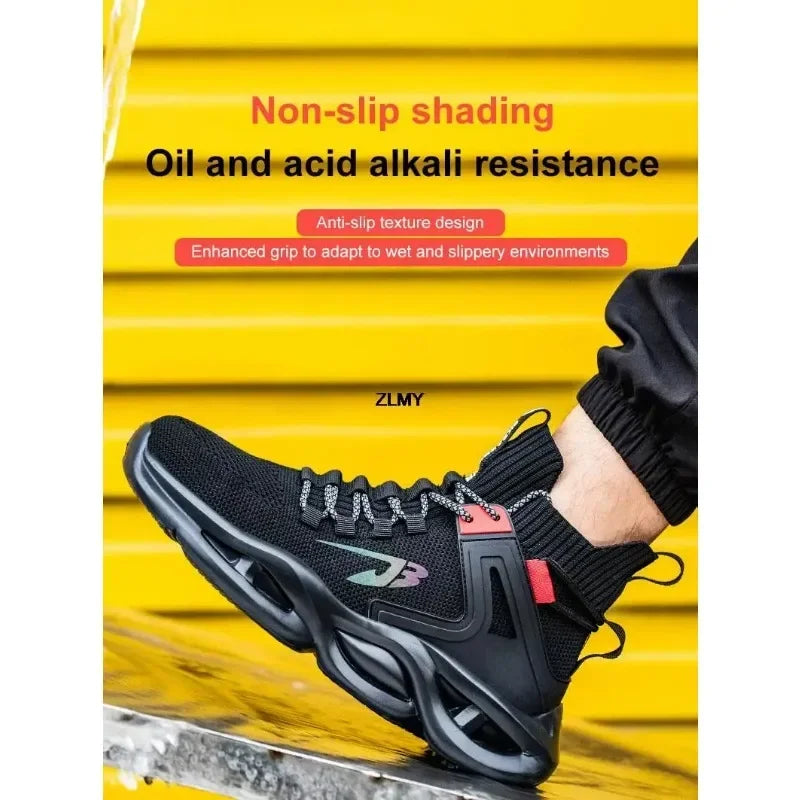 Tactical Boots for Man Breathable Work Safety Boots with Steel Toe Fashion Work Shoes Men Anti-stab Anti-smash Sneaker