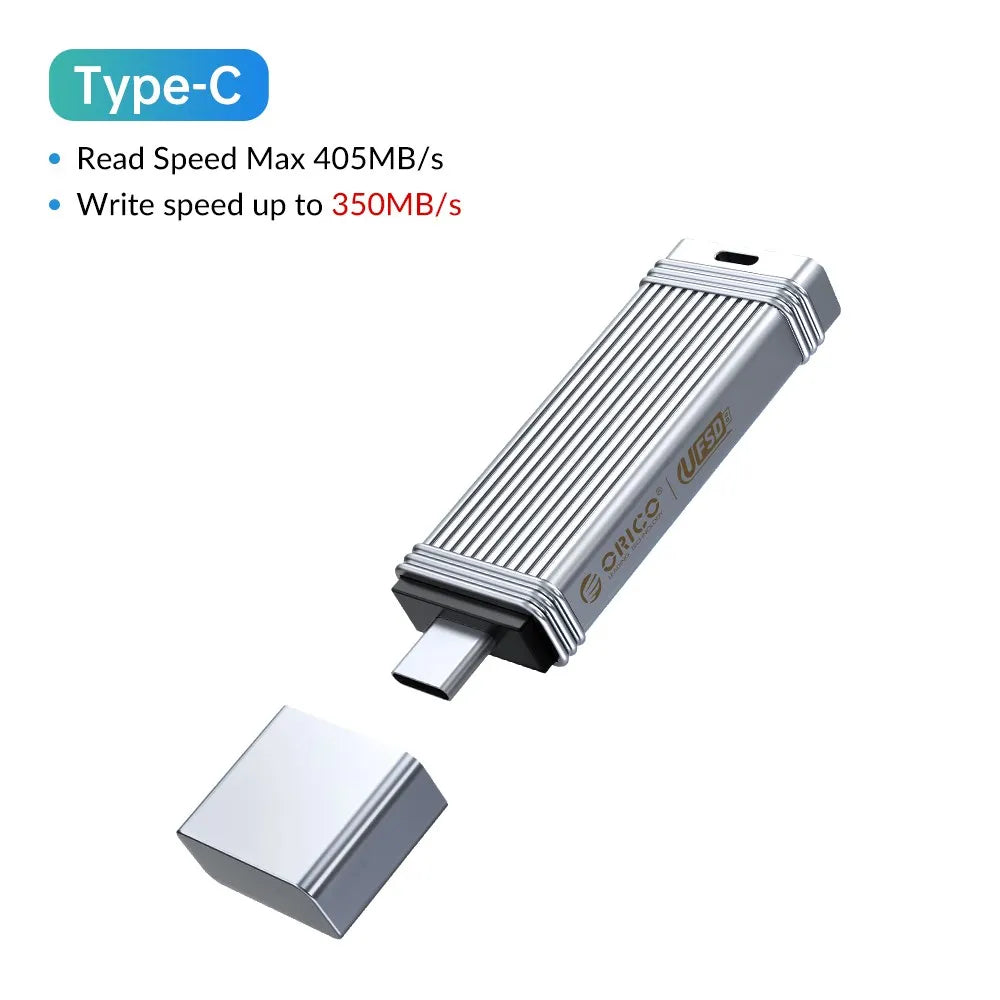 ORICO UFSD Metal Flash USB 3.0 Flash Drive 411MB/S 512GB 256GB 128GB 64GB USB Stick Type C Pendrives Memory Stick U Disk