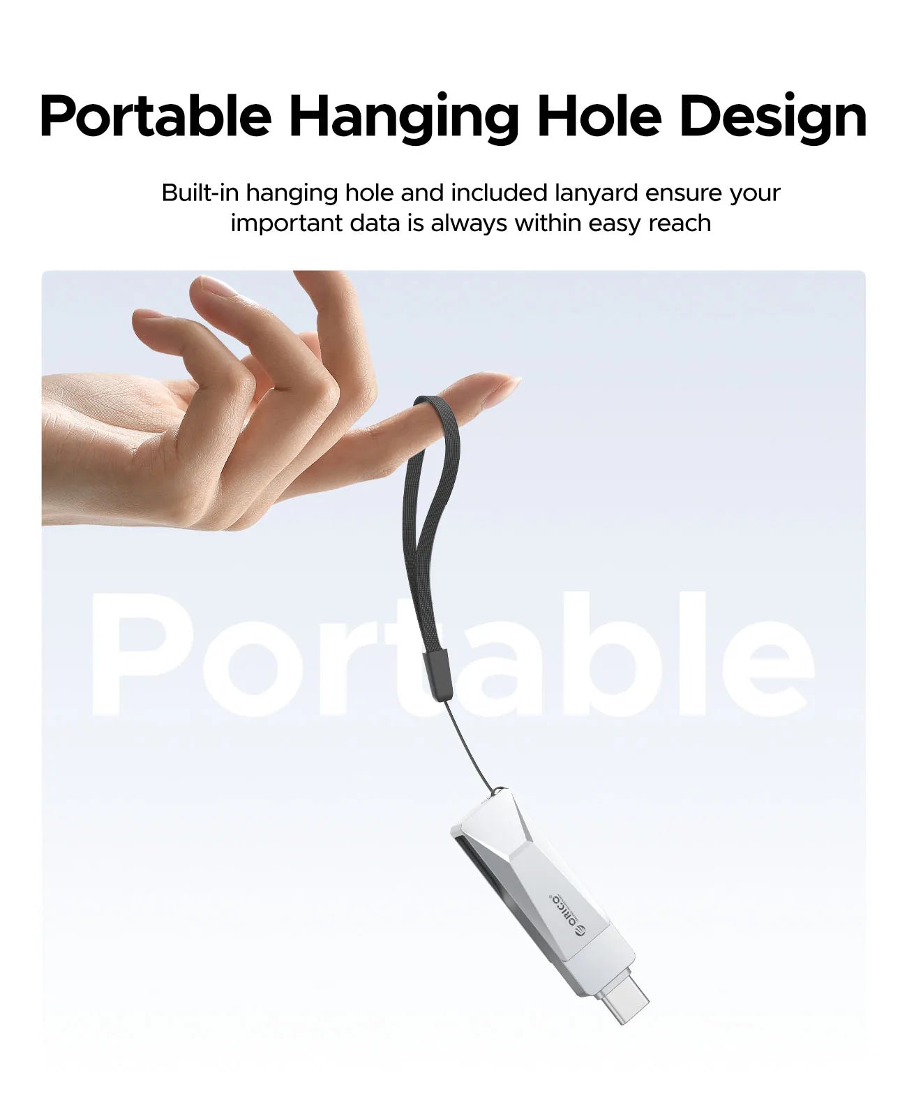 ORICO USB C Flash Drive Dual USB 3.2 Flash Drive Type C + USB A Portable Type-C Flash Drive 2-in-1 USB-C Thumb Drive