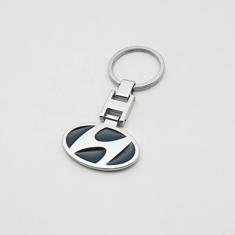 Metal/Leather Car Keychain Badge Emblem For Hyundai Elantra Kona i10 i20 i30 ix25 ix35 Tucson N Line Key Chain Rings Accessories