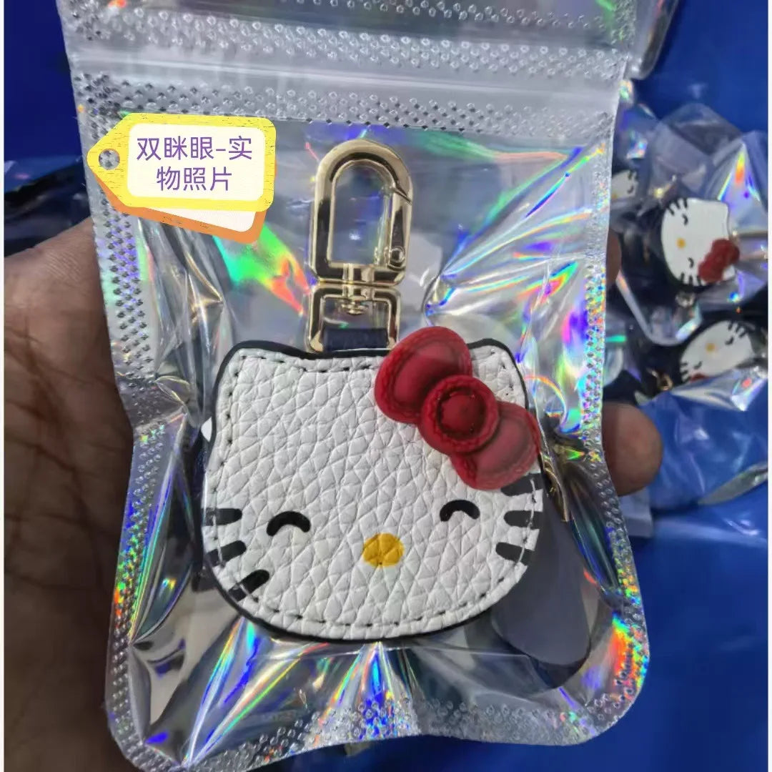Hello Kitty Keychain Anime Keying Bag Pendant Car Key Accessories Headphone Protective Case Cartoon KT Cat Ornament Girls Gifts