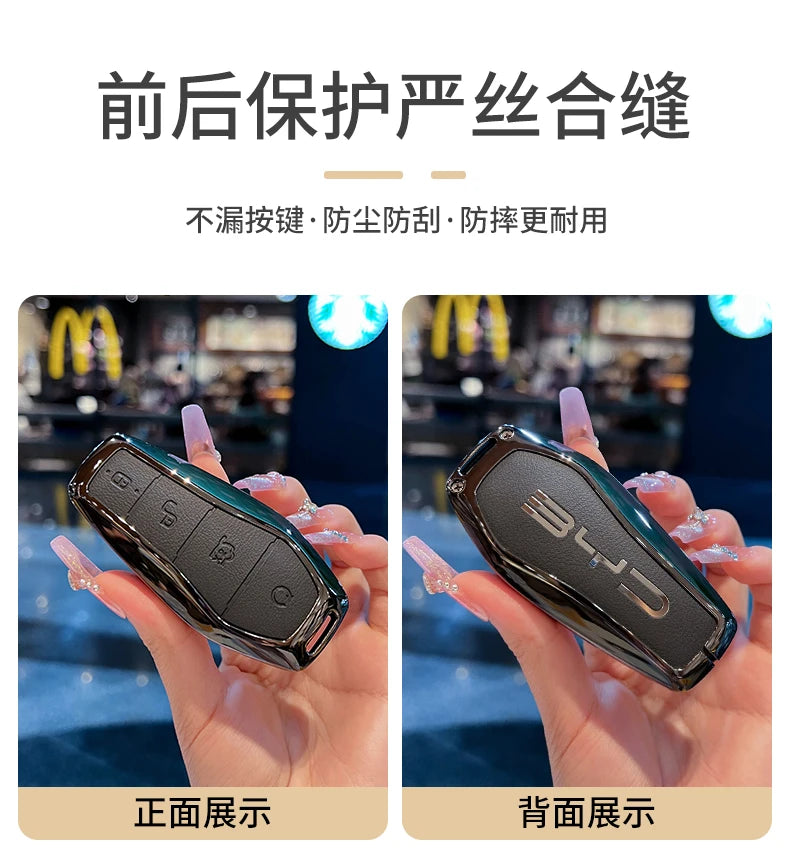 Car Accessories Key Case Holder Cover Buckle For BYD Atto 3 Han EV Dolphin Durable Second Song Pro Tang Dm QIn PLUS MAX Yuan