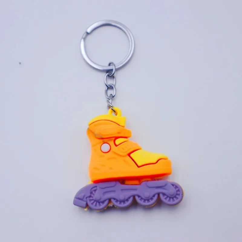 PVC Cartoon Roller Skates Shoes Keychain DIY Jewelry Men Boy Grils Souvenir Party Gifts