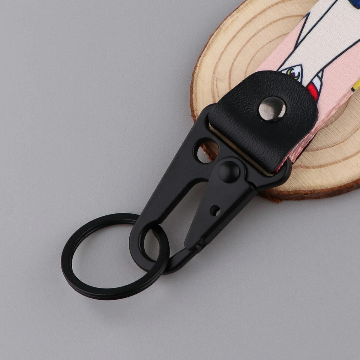 Kawaii Anime Keychain Straps Rope Cute Lanyard Bracelet for Keys Wrist Strap Short Lanyard Pendant Key Chain