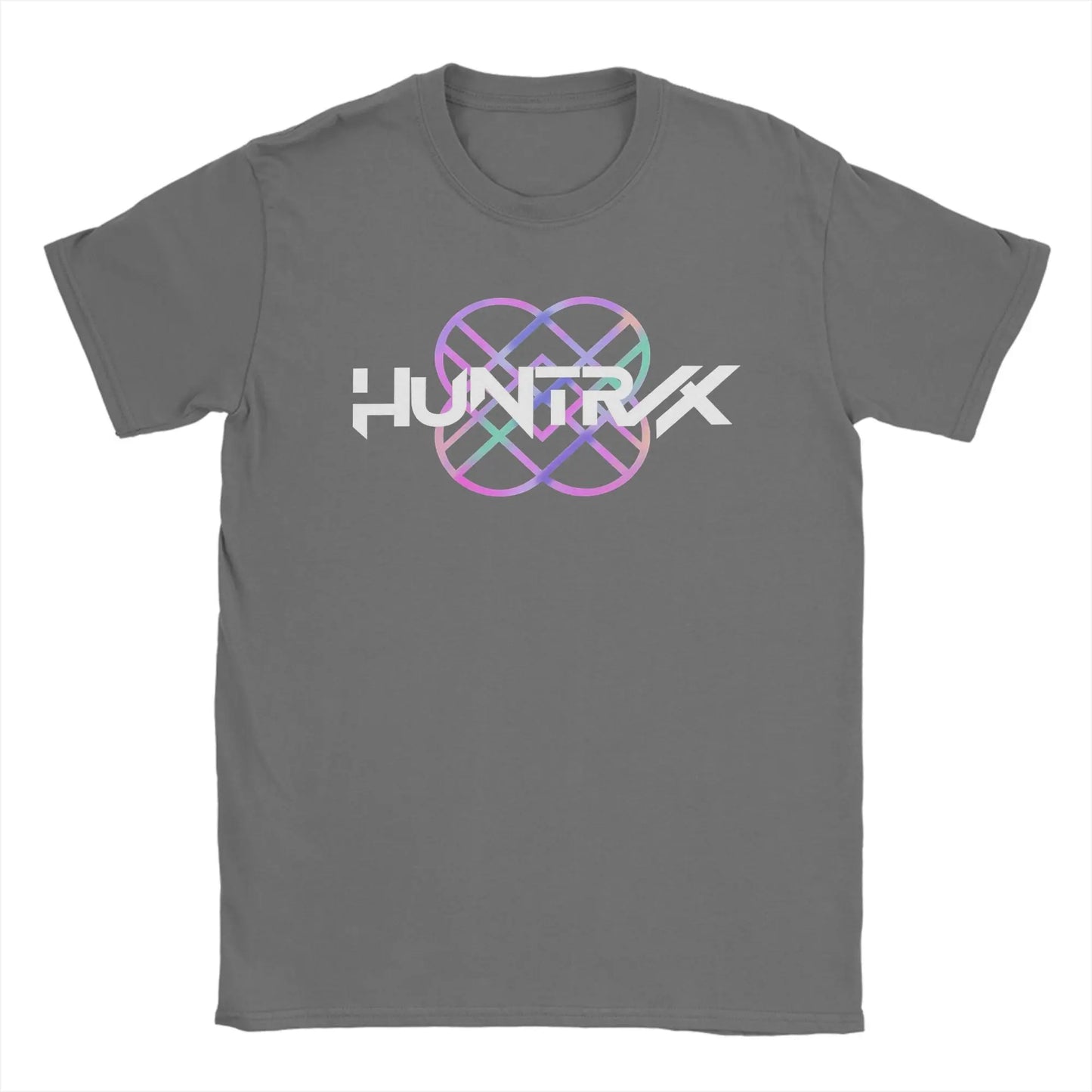 HUNTRX HUNTRIX Logo KPop Demon Hunters Men's T Shirt  Fashion Tees Short Sleeve Crewneck T-Shirts 100% Cotton Big Size Clothing