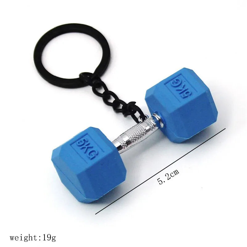 pvc dumbbell keychain key ring creative car key chain sports keychain key holder portachiavi chaveiro llaveros hombre bag charm