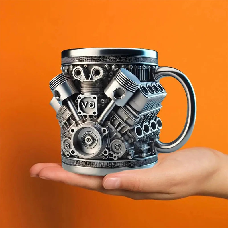 3D Engines Design Mug Engines Stainless Steel Cup Coffee Cup Beer Mugs Funny Drinking Accessories For Home And Office