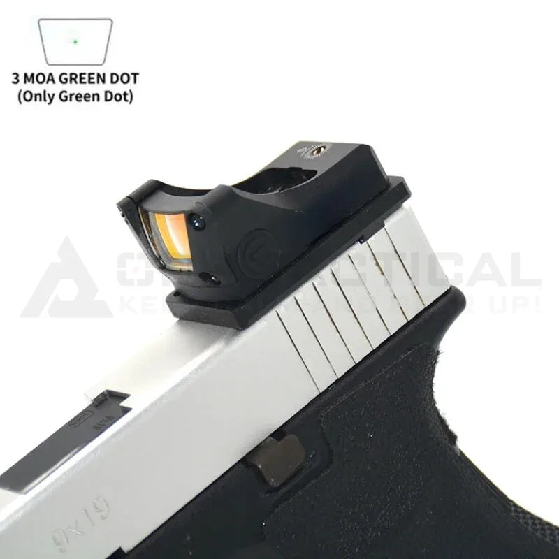 Tactial M1 Green/Red Dot Sight 3MOA with Full Original Markings Airsoft Optics with 20mm Rail and Universal Glock Mount Plate