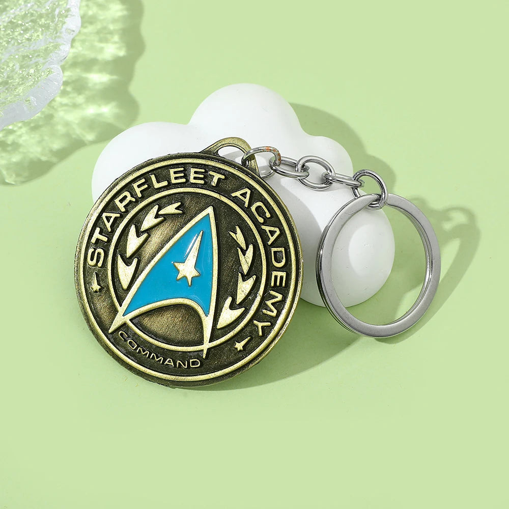 New War Star Trek Keychain Company Logo Metal Communicator Darkness Starfleet Statement Fashion Keychain