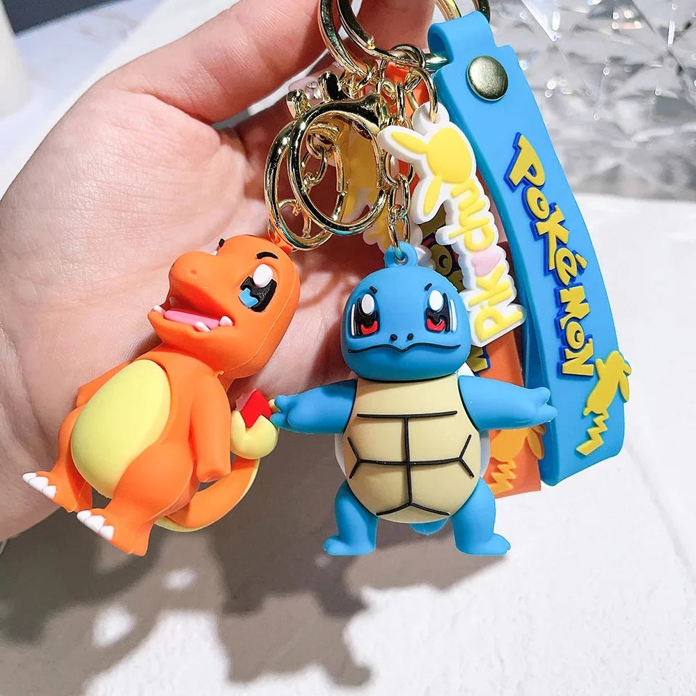 New Pokemon Pikachu Keychain Anime Cartoon Key--Chain Charmander Psyduck Fashion Keyring Pendant Accessories Toys--Kids Gifts