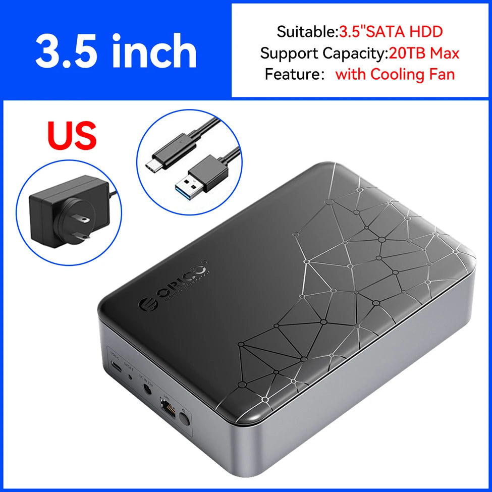 ORICO Private Cloud Nas Network Storage Server Personal Home Automatic Backup 2.5/3.5"SATA HDD Case External Hard Disk Enclosure