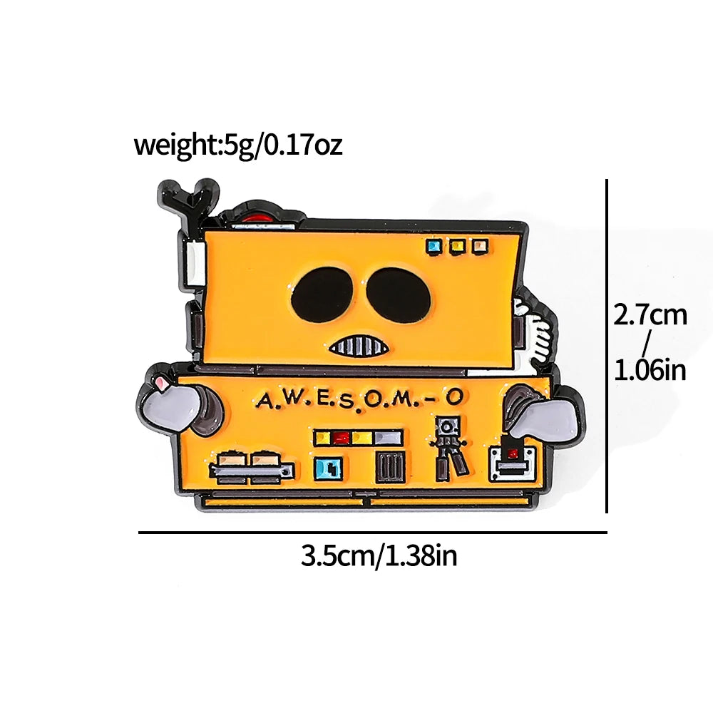 4 Pcs Personality Animation Cartoon Walle Brooch Cute Robot Enamel Pin Metal Badge Jewelry Backpack Clothes Accessories Gift