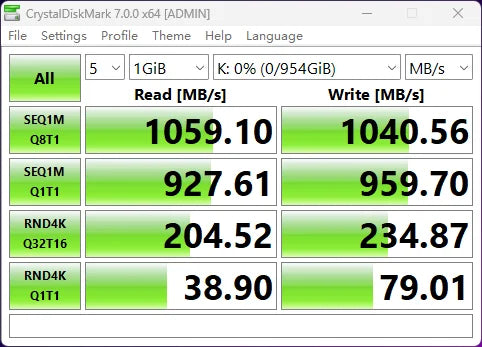 ORICO 1TB External SSD Up to 1050MB/s 550MB/s, Hanging Hole Design Portable Solid State Drive, USB C&A 2 in 1 Cable