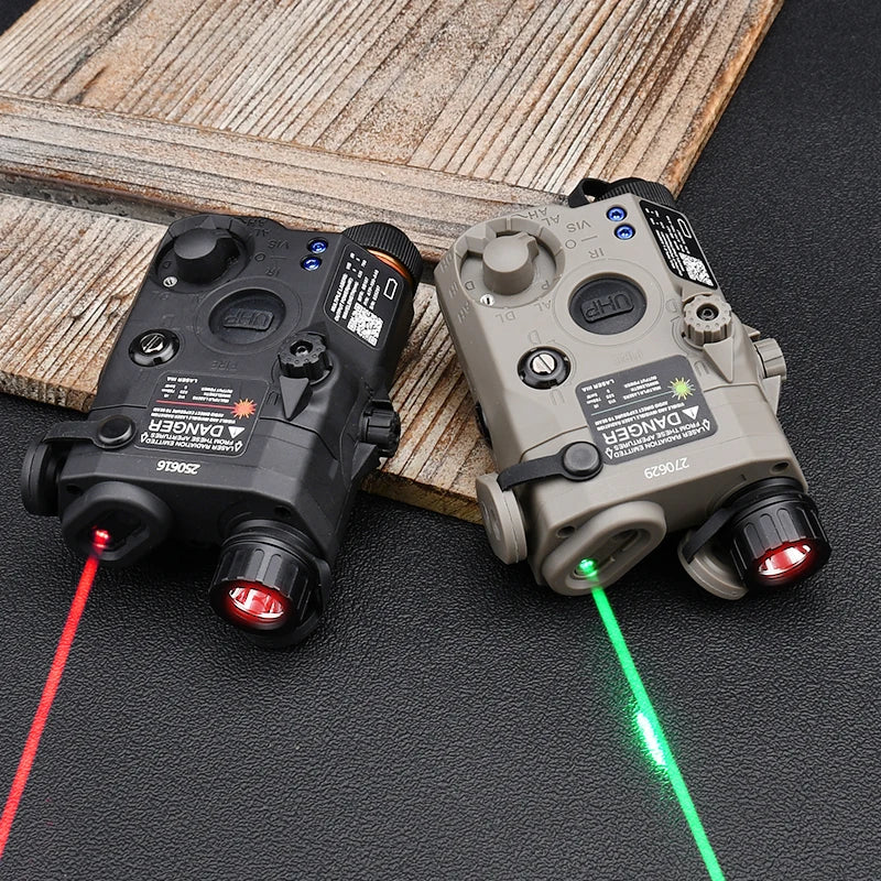 WADSN Tactical Airsoft PEQ-15 PEQ15 Tactical IR Illuminator Red Green Dot Sight Aiming Laser Pointer Hunting Weapon Light Fit 20