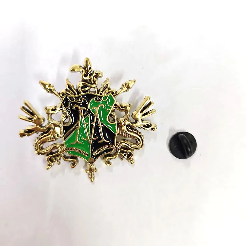 Potter Metal Badge Brooches Hogwarts Slytherin Gryffindor Harry Magic School Lapel Pin Bag Accessories Christmas Souvenir Gifts
