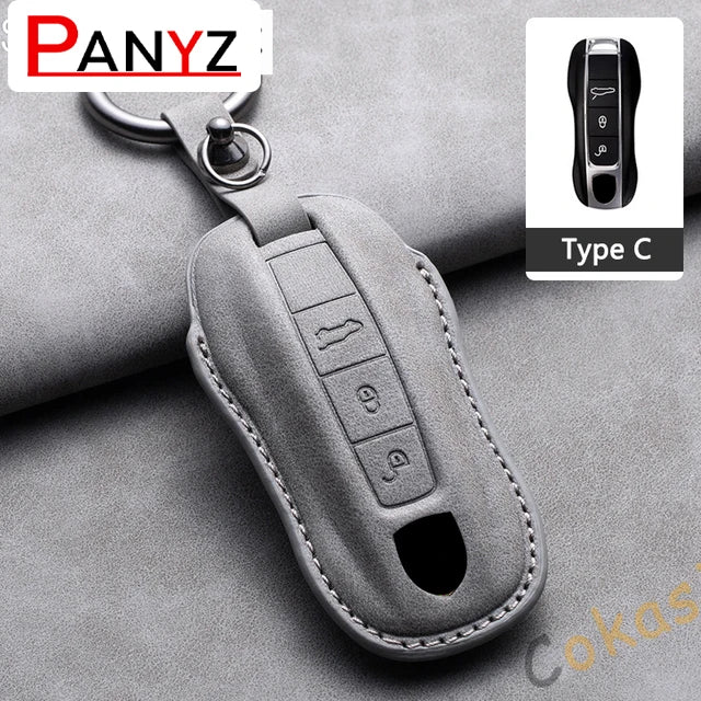 For Porsche Cayenne 718 MACAN Panamera 911 Boxster Keychain Accessories Car Key Case Covers Smart Remote Protection Shell Holder