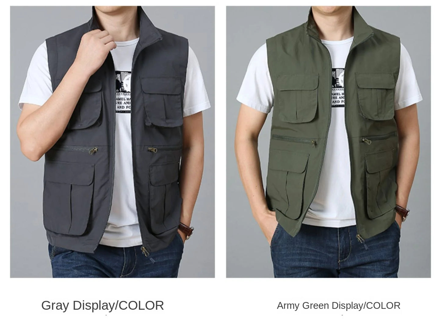Tactical Vest For Men Golf Hunting Large Size Men's Camping Sleeveless Jacket Multi-pocket Work Padded Luxury MAN Clothing Denim
