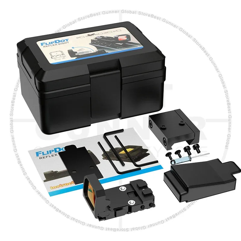 Tactical FlipDot Folding Reflex Red Dot Sight For Hunting Pistol Rifle Shotgun Scope W/R*R Plates&Picatinny Mount 3MOA Dot Sight