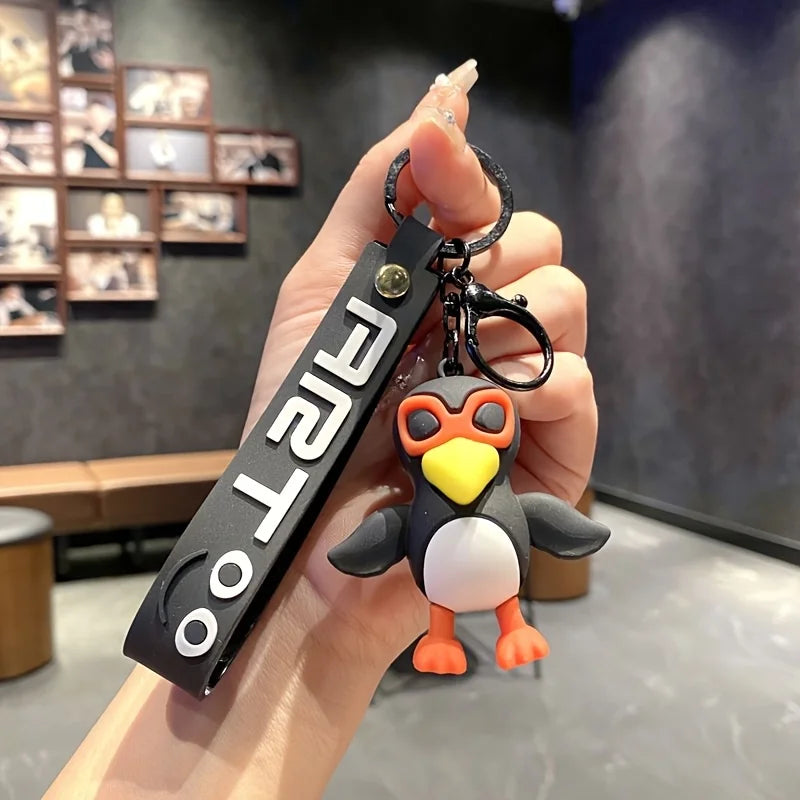 1Pcs Cartoon Figurine Abstract PVC Keychain Bag Pendant Model Keyring Desktop Car Hanging Pendant Keyring Accessories Cute Gifts