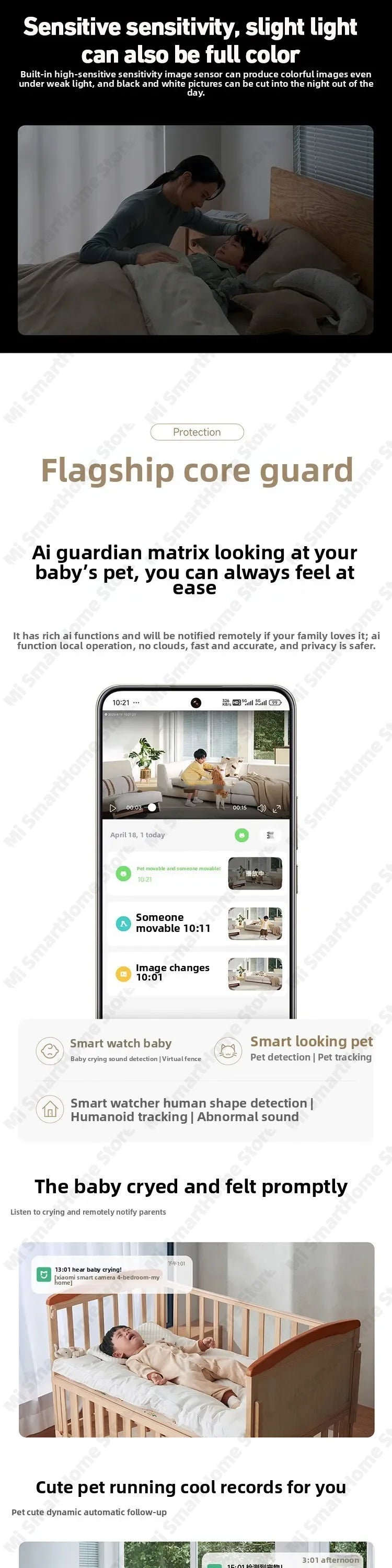 Xiaomi Smart Camera 4 Dual-band Wi-Fi 6 8MP 4K HDR AI Tracking Night Vision Two-Way Audio Home Security Baby Monitor Pet Camera