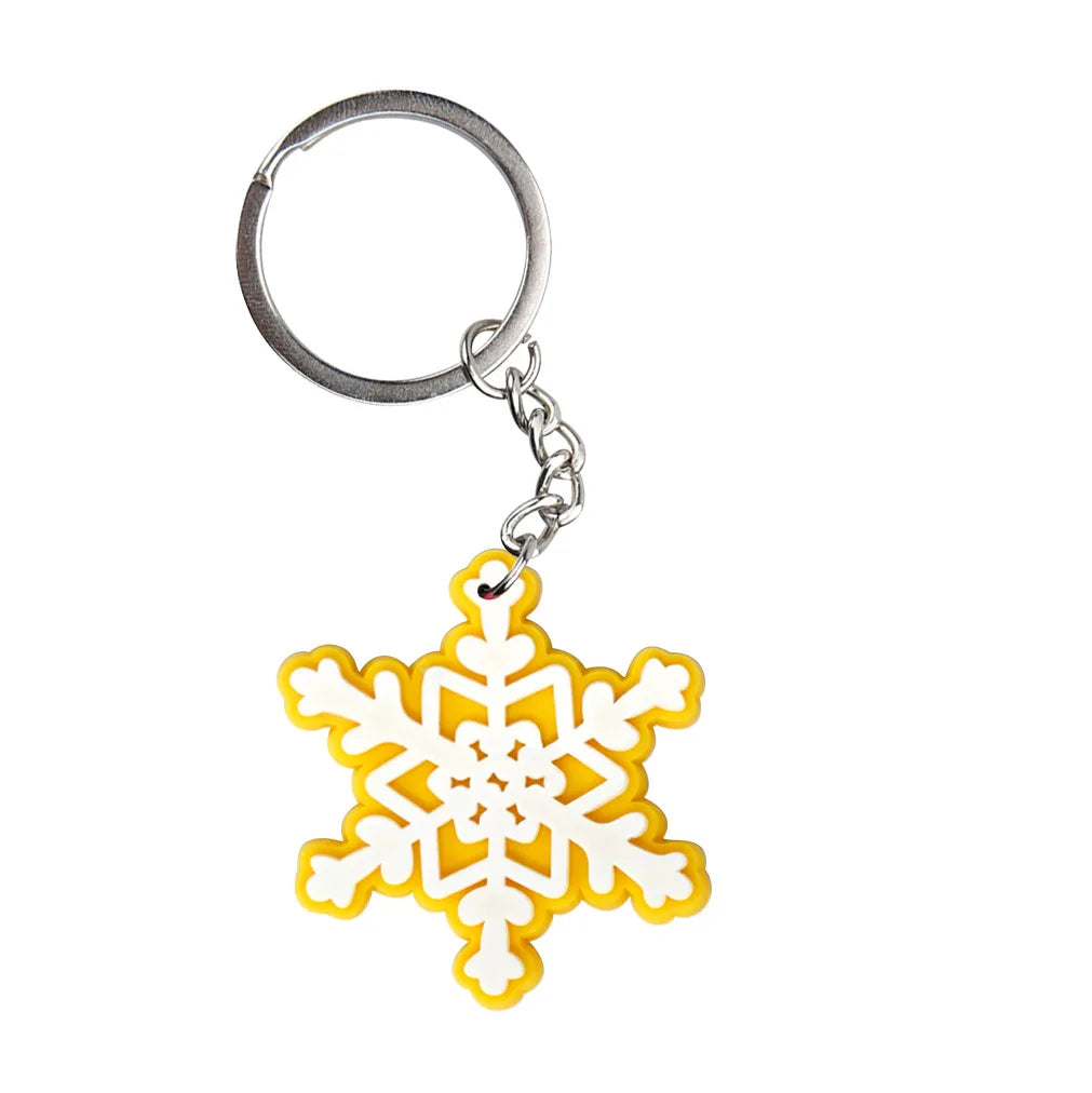 Snowflake Series Keychain New 2D PVC Soft Rubber Backpack Decoration Christmas Gift Car Free DIY Keychain Accesorios Bag Charm