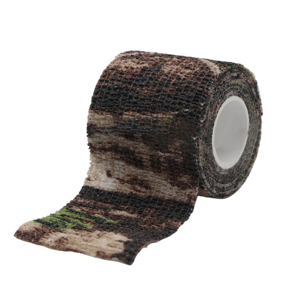Hand Tool Camo Form Reusable Self Cling Camo Hunting Rifle Provide Insulation Fabric Tape Wrap Polyester Camouflage Equipment