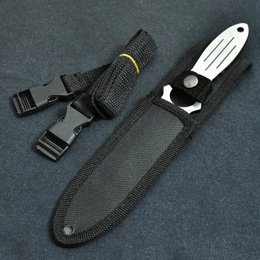 Tactical Training Fixed Blade Knife, Survival Diving Leg Knife with Sheath, Outdoor Camping Hunting Tool for Wilderness