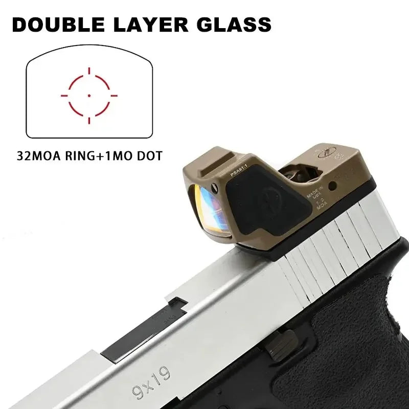 Tactical R-R HD Reflex Red Dot Sight For GLOCK Pistol Handgun Full Multi Coated Lenses Fit Rifle Airsoft Picatinny Rail Mount