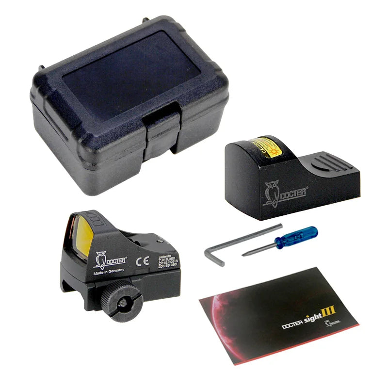 Tactical Docter Red Dot Sight, Compact Pistol 3 MOA, Red Dot Optics Rifle Scope, Integrated 20mm Weaver Mount