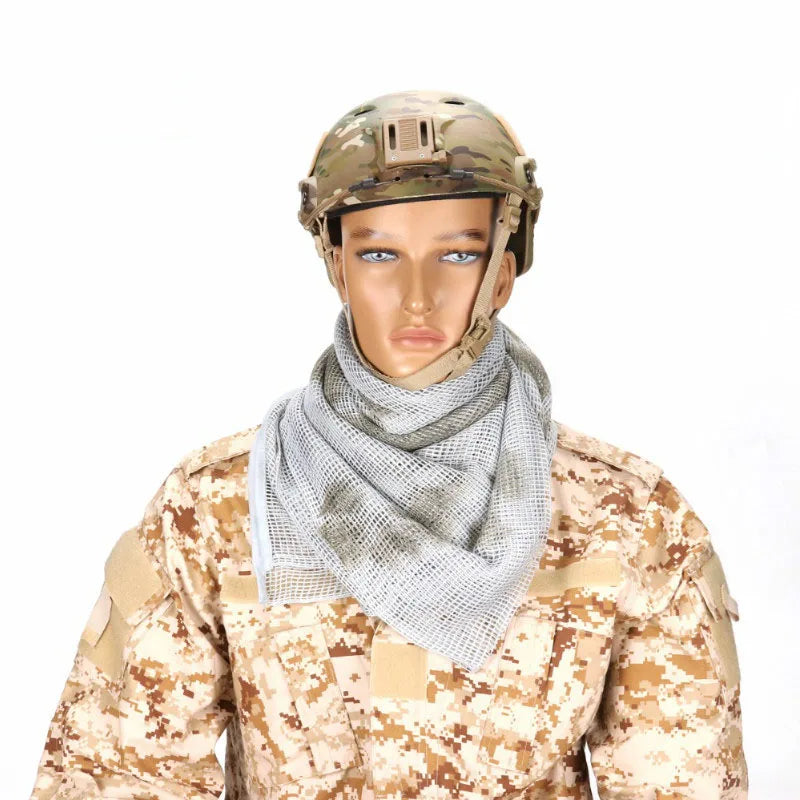 Tactical Mesh Breathbale Scarf Sniper Face Veil Camo Airsoft Hunting Cycling Hiking Neckerchief Mask Camouflage Outdoor Scarf