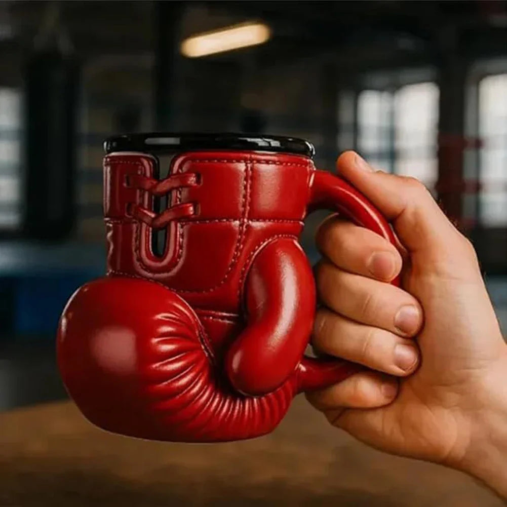 Newest Boxing Glove Mug Sport Themed Coffee Cup Funny Drinkware Kitchen Desktop Container with Handle Creative Home Gifts