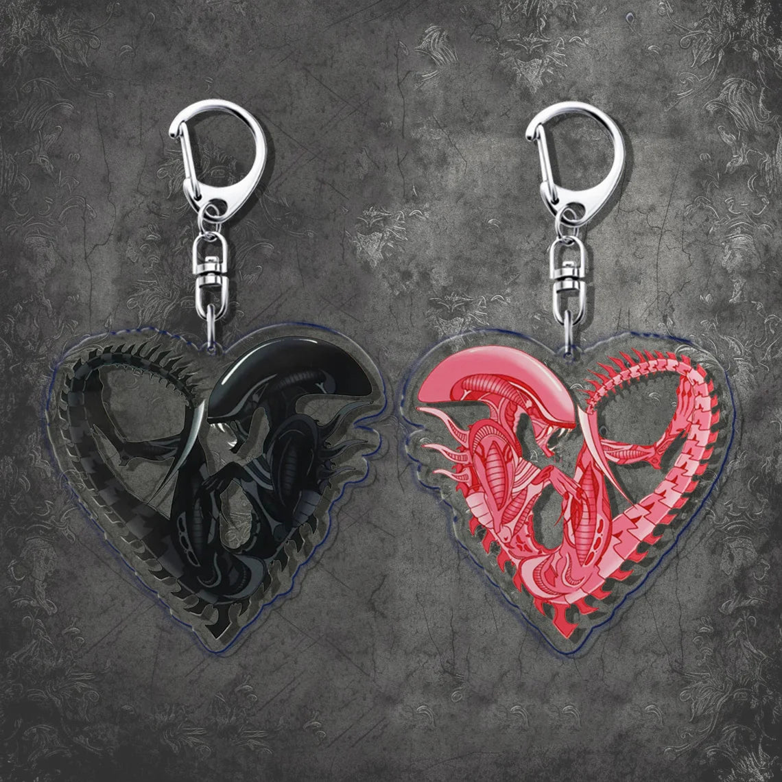 Horror Scary Classic Movie Keychain Key Chain Ring for Bag Xenomorph Sci Fi Keyring Jewelry Gamer Fans Gaming Gift