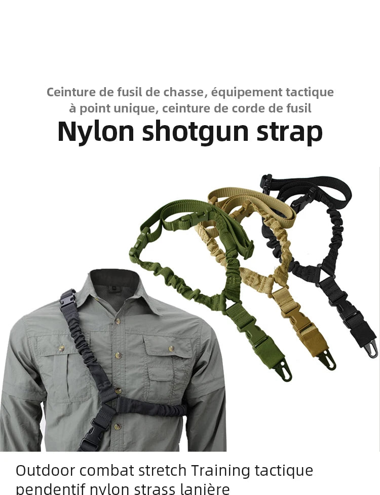Tactical Gun Sling Military Shooting Adjustable 3 Point Bungee Airsoft Rifle Strapping Belt Hunting Hiking Accessories