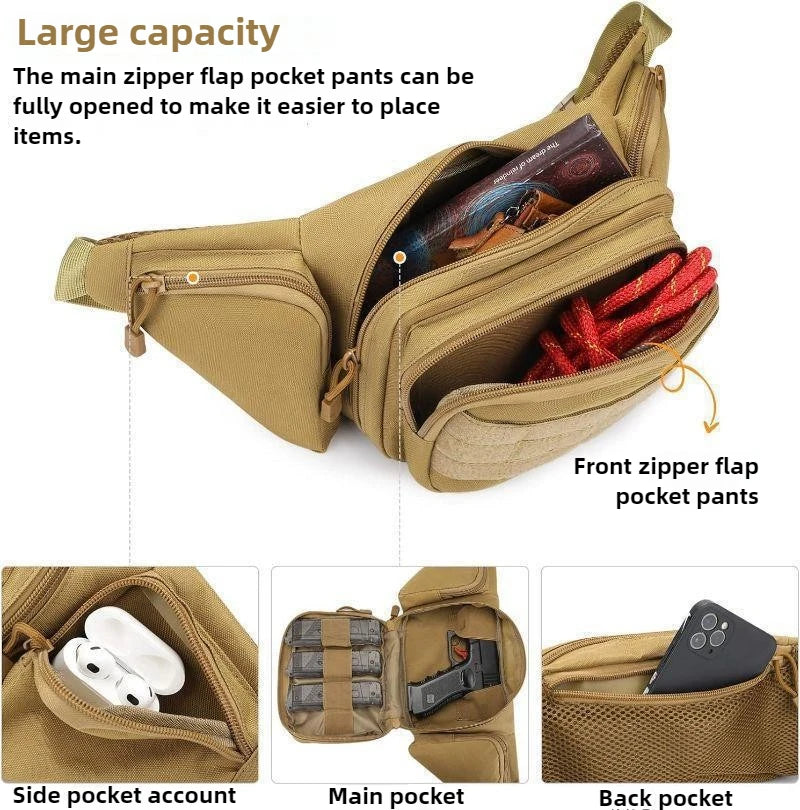 Tactical Chest Rig Pack for Men, Running Chest Bag with Front Loop Recon Chest Rigs for Hunting Outdoor EDC