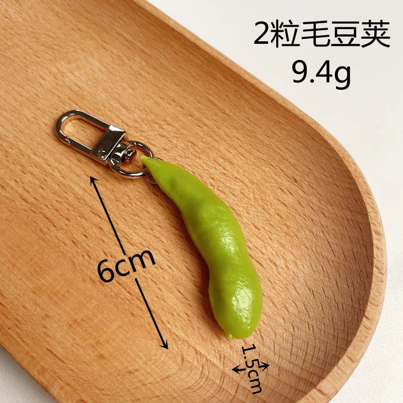 Creative PVC Simulation BBQ Skewers Food Keychain Resin Oden Squid Corn Meatball Keyring Restaurant Opening Gift Fashion Pendant