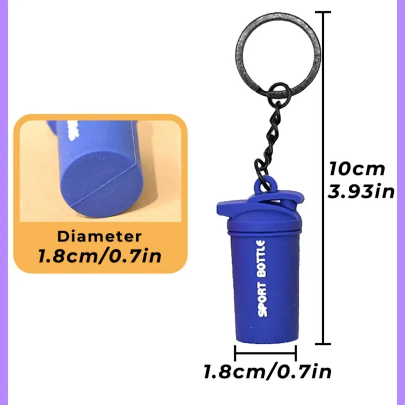 New Mini Shaker Cup Keyring for Gym Lover Shaker Bottle Keychain 7 Color Silicone Gym Gifts Sport Water Bottle Bag Charm