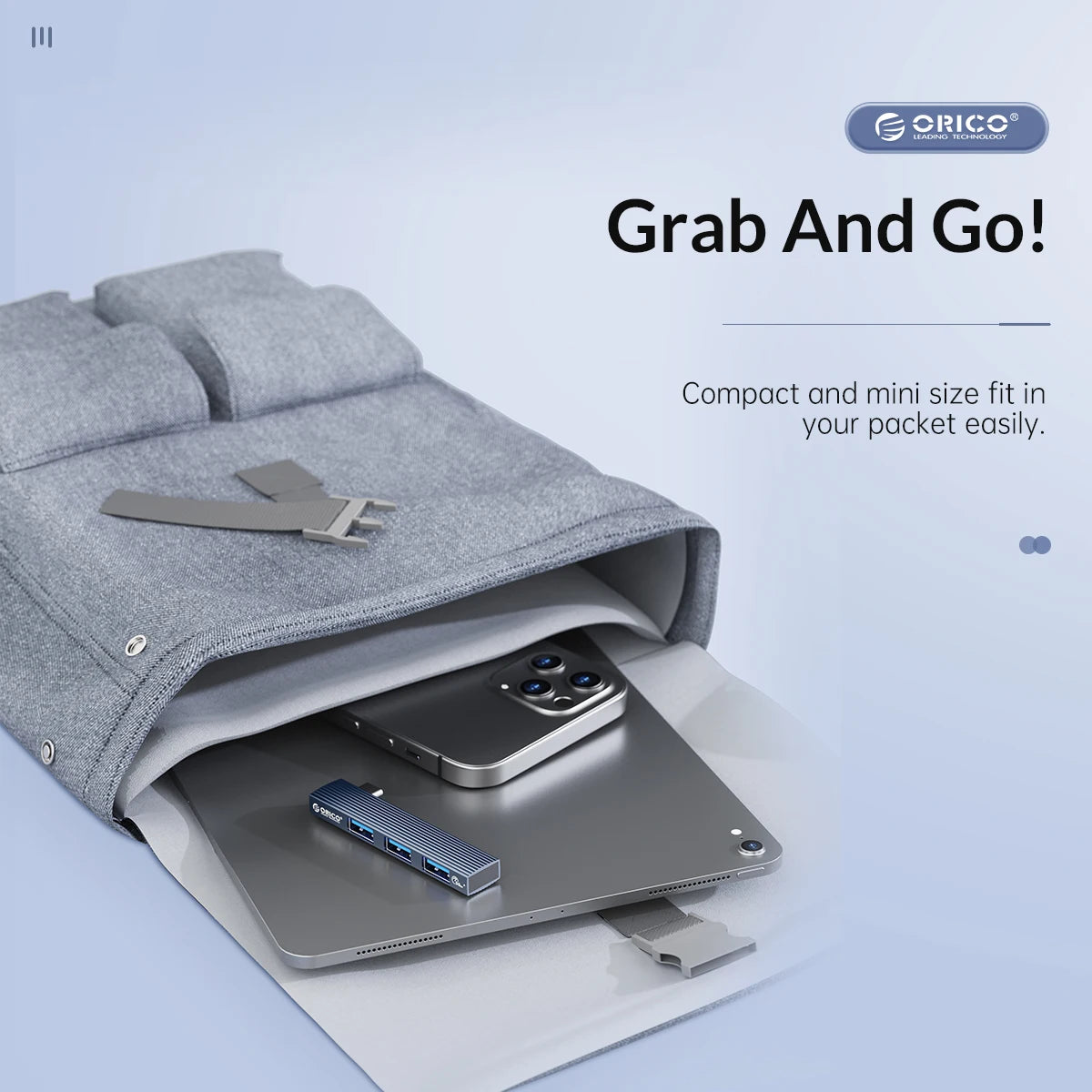 ORICO USB C To Usb Adapter USB 3.0 Splitter 3-port HUB Hub Docking Station Converter Otg Adapter Computer Accessories USB HUB