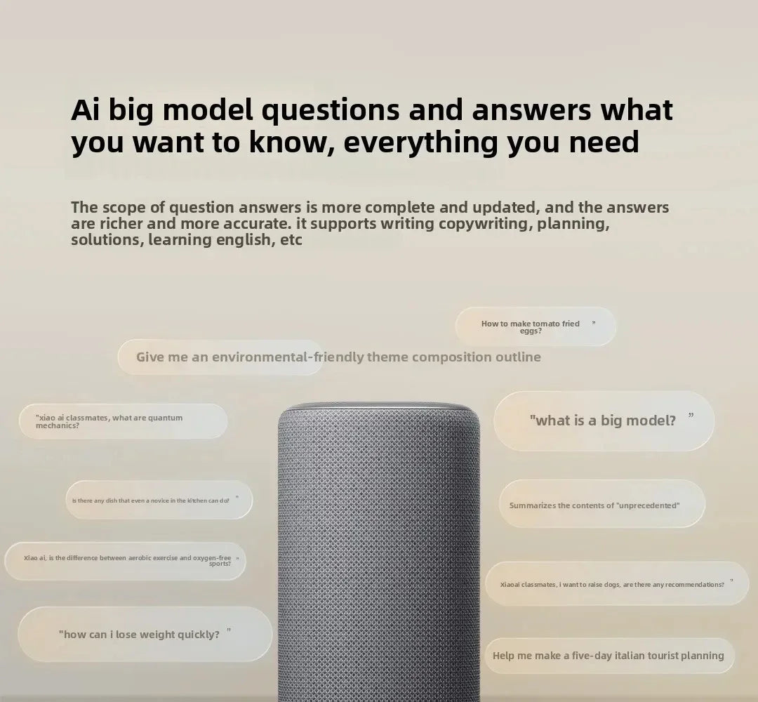 Xiaomi Smart Speaker Bluetooth 5.3 AI Super Xiaoai Intelligence Sound Voice Control Mesh2.0 Wi-Fi 2.4GHz/5GHz with Mi Home APP