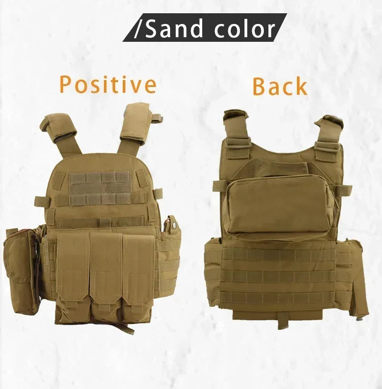 6094 Military Tactical Vest Body Armor Combat Army CS Gear Hunting Plate Carrier Airsoft Accessories Wargame Pouch Molle Vest