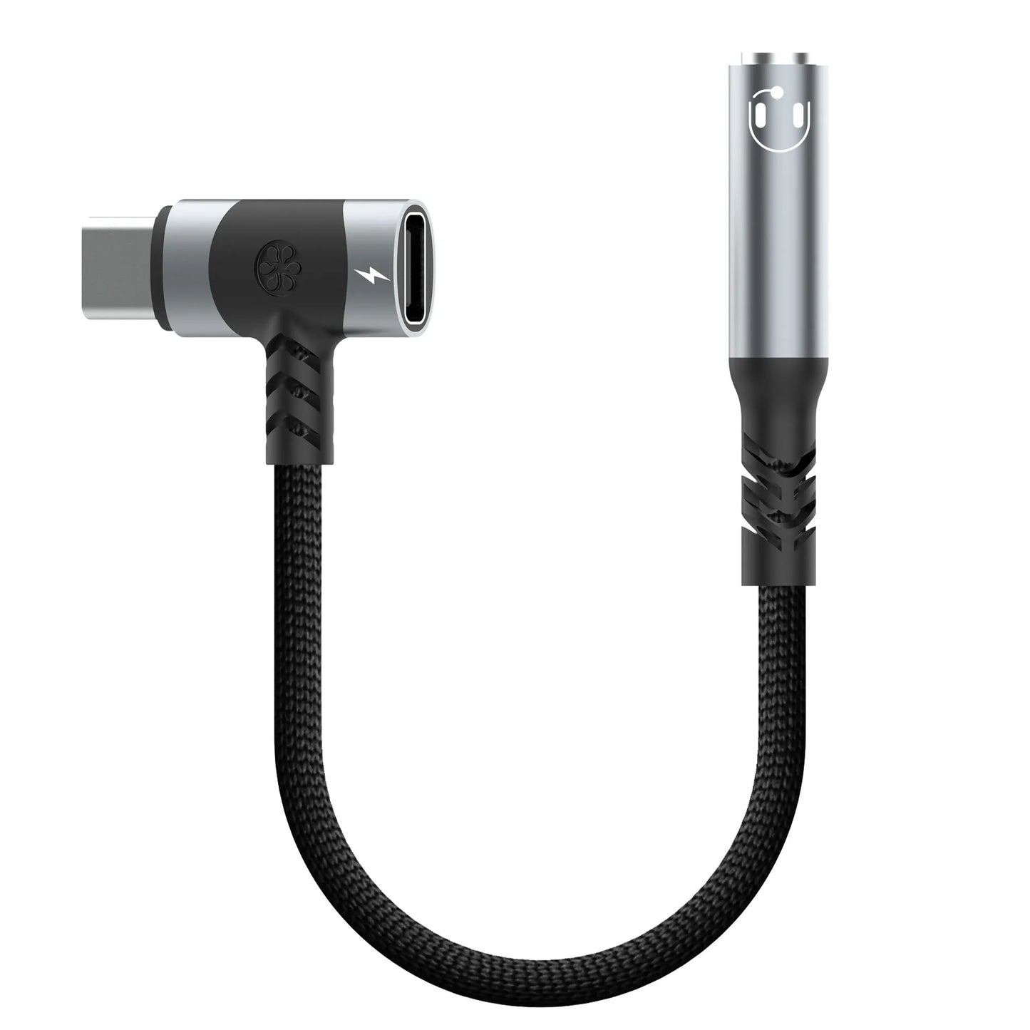 USB C to 3.5mm earphones and charger adapter 2-in-1 C-type to Aux microphone jack, with PD 100W fast charging encryption dongle.
