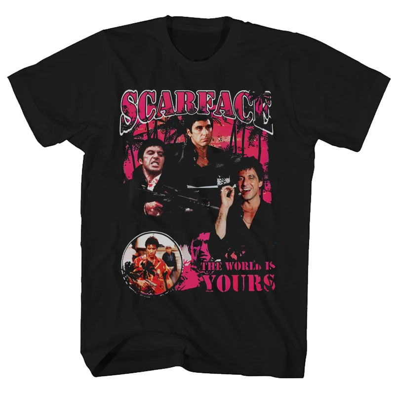 Scarface Tony MontanaT-Shirt Movie Joint Scarface Pacino Men's T-Shirt Comfortable and Breathable Y2K