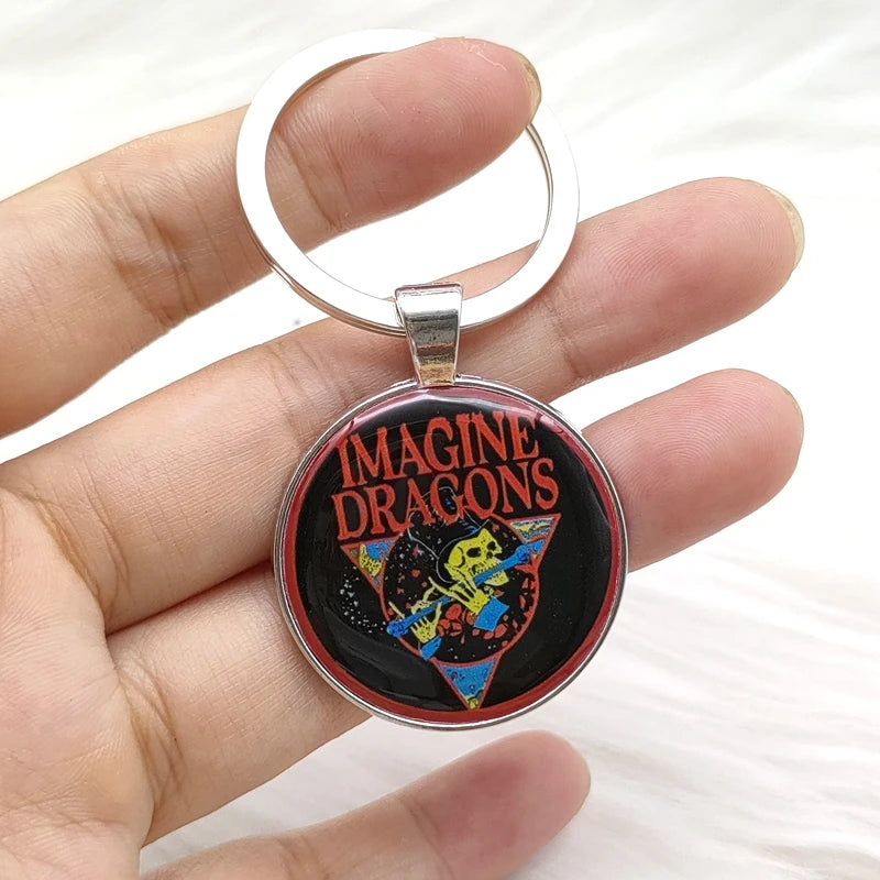 Popular Classic Rock Band Alloy Keychain Fashion Music Singer Song Pendant Key Chain Jewelry Wholesale