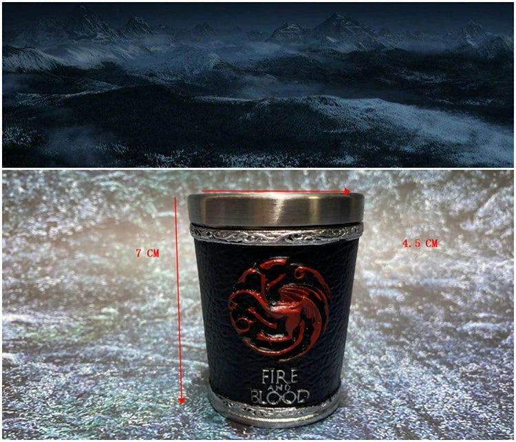 Viking Mug Vintage Coffee Cup Stainless Steel Resin Beer  A Song of Ice and Fire Wine Set 3D Gothic Goblet Whiskey Glass