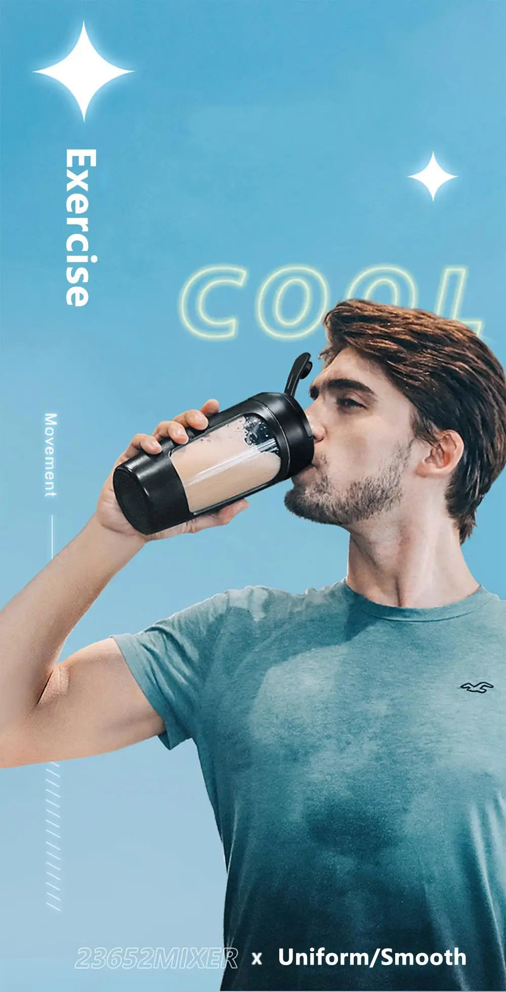 650ml USB Electric Portable Whey Protein Shaker bottle Fully Automatic Stirring Cup Rechargeable Gym BA Free Cocktail Blend