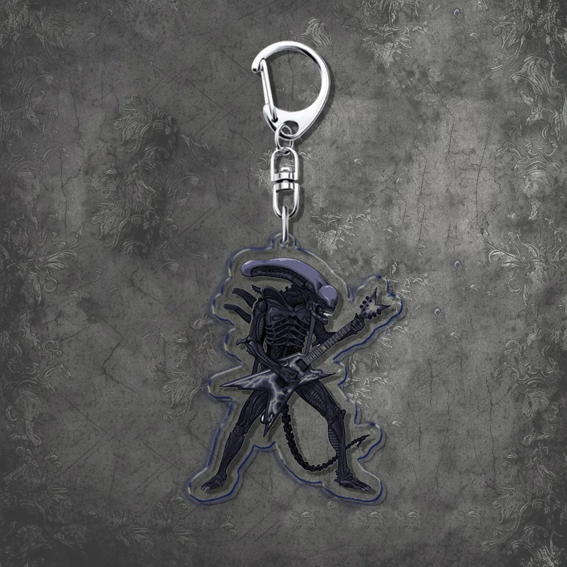 Horror Scary Classic Movie Keychain Key Chain Ring for Bag Xenomorph Sci Fi Keyring Jewelry Gamer Fans Gaming Gift