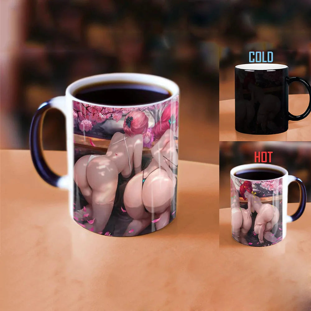 Anime Sexy Bikini Girls Color Changing Mugs Beauty Ceramic Magic Mug Erotic Heat Sensitive Coffee Cup Eroticism Tea Cup Novelty