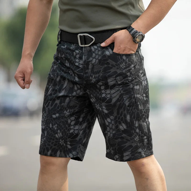Tactical Work Shorts for Men Outdoor Casual Military Combat Hiking Cargo Shorts with Multi-Pocket Quick Dry Fishing Cargo Shorts