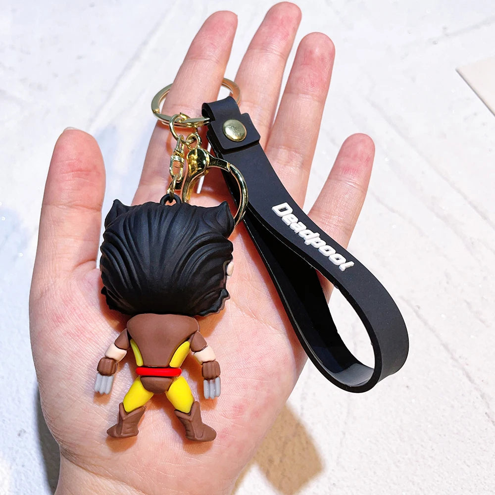 Marvel Deadpool Keychain - Funny Q Version Keyring, Cute Anti-Hero Backpack Charm for Fans & Couples (Gift Idea)